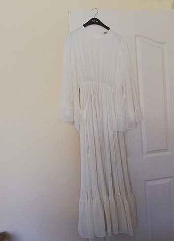 Şifon beyaz elbise - Görsel 4