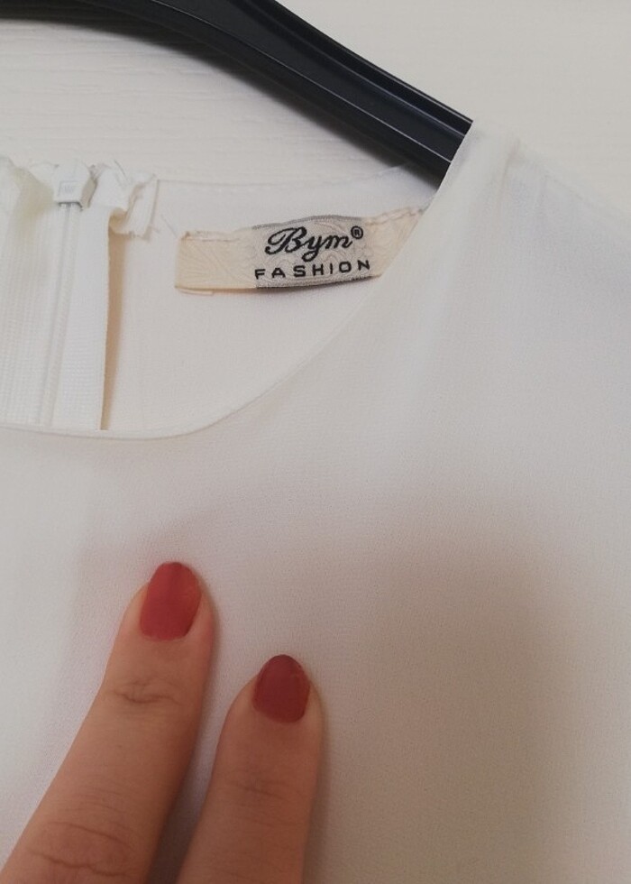 Şifon beyaz elbise - Görsel 3