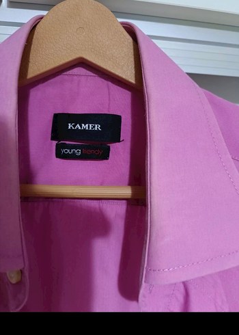 Erkek Pembe Keten Kısa Kollu Gömlek - Görsel 2