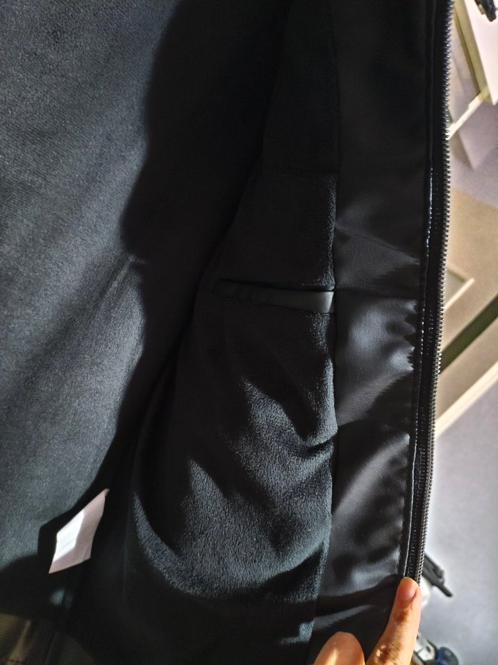 Siyah Erkek Deri Biker Ceket - Görsel 2