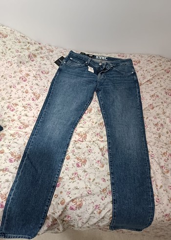 Düğmeli Loose Fit erkek Mavi Denim Pantolon - Görsel 2