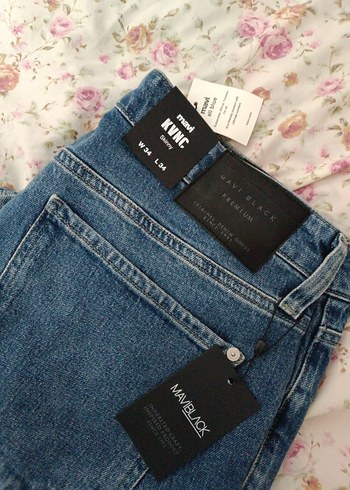 Düğmeli Loose Fit erkek Mavi Denim Pantolon - Görsel 3