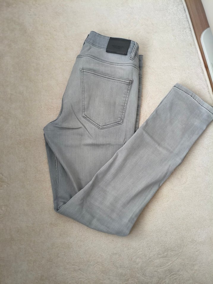 Gri Erkek Denim Pantolon Slim Fit - Görsel 4