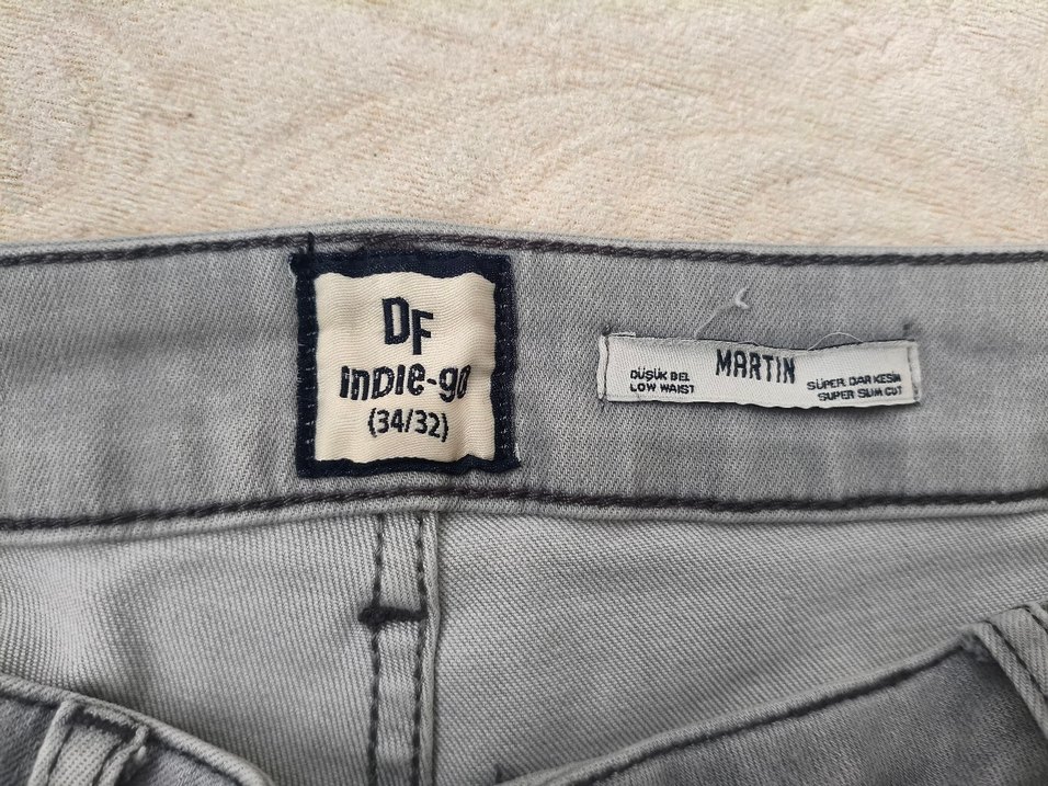 Gri Erkek Denim Pantolon Slim Fit - Görsel 2