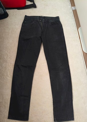 Erkek Siyah Kemer Detaylı Slim Fit Kot Pantolon - Görsel 3