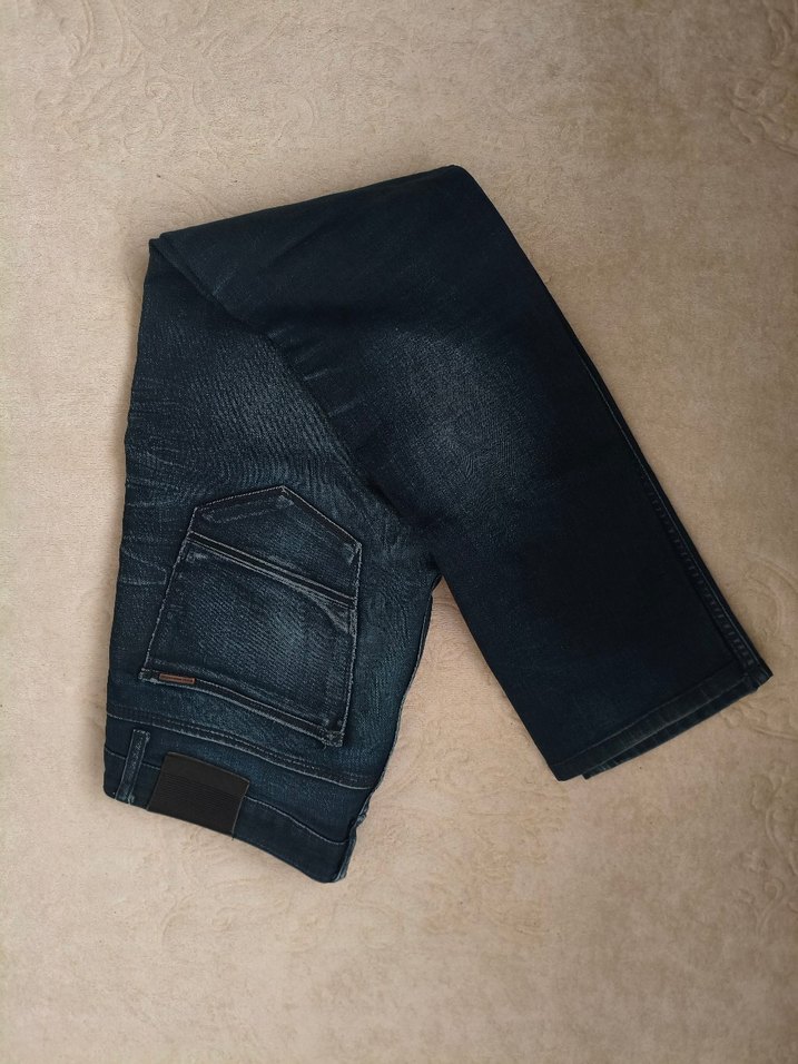 Lacivert Düğmeli Premium Erkek Denim Pantolon - Görsel 5