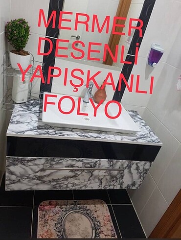 YAPIŞKANLI FOLYO MERMER DESENLİ