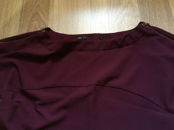 Zara Zara bordo omuzları fermuarlı bluz