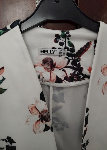 s Beden Çiçek Desenli Kadın Midi Blazer