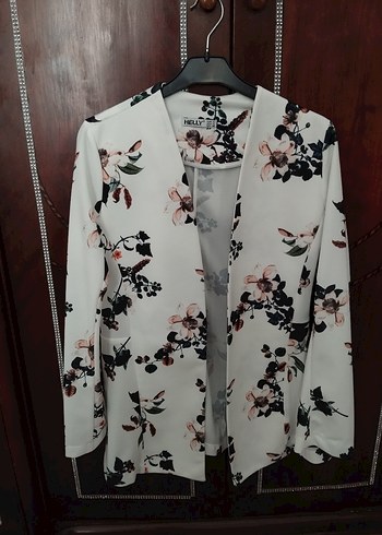 Çiçek Desenli Kadın Midi Blazer