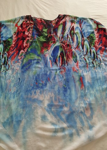 Renkli Batik Desenli Kadın pareo - Görsel 5