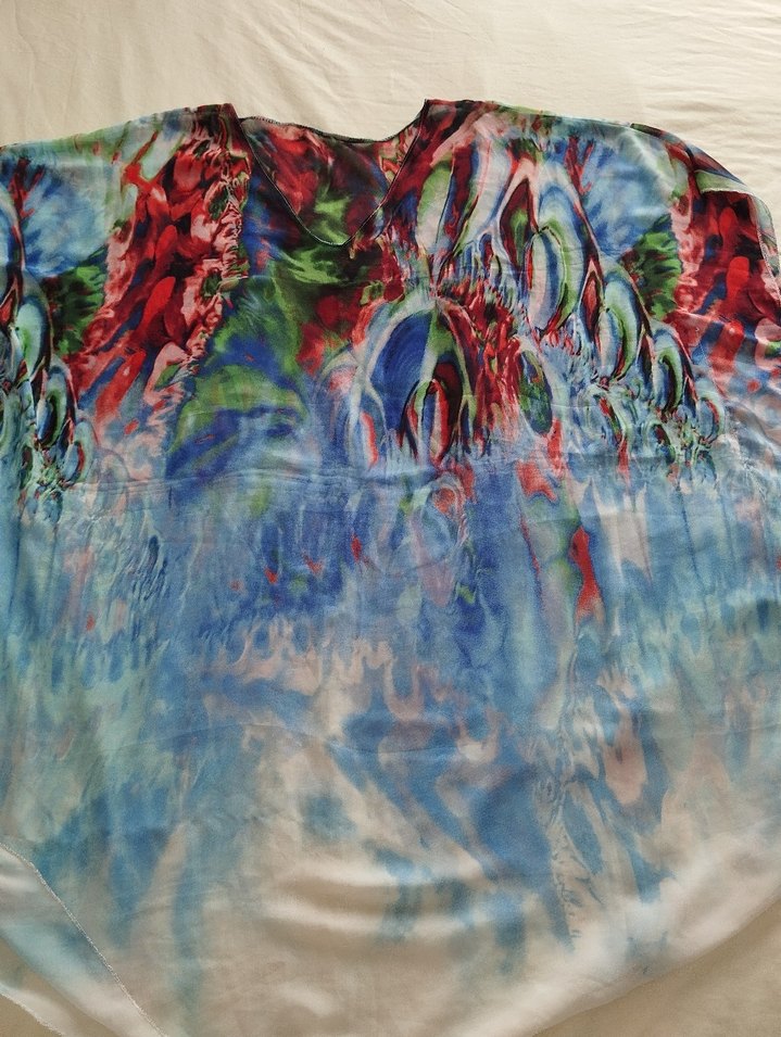 Renkli Batik Desenli Kadın pareo - Görsel 5