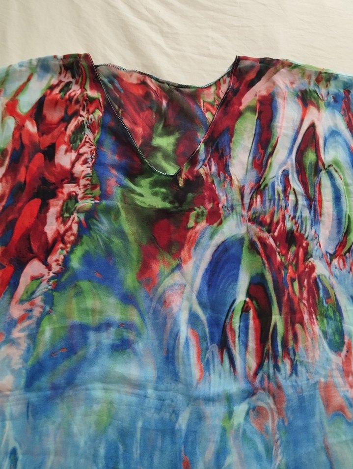 Renkli Batik Desenli Kadın pareo - Görsel 4