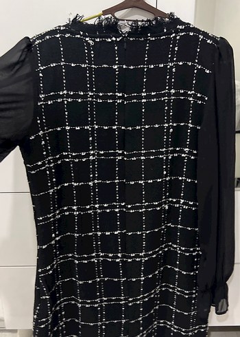 Siyah Kareli elbise - Görsel 5