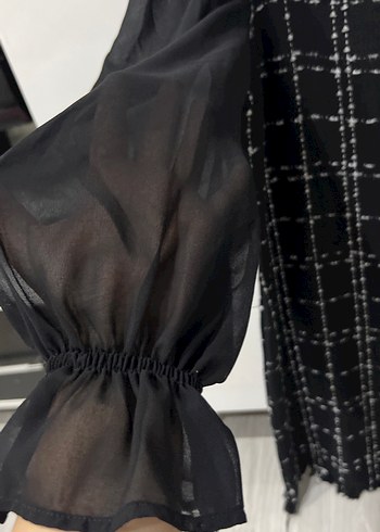 Siyah Kareli elbise - Görsel 2