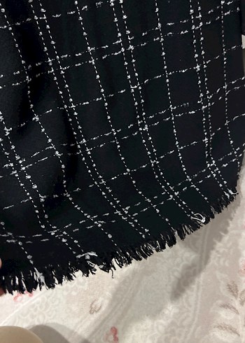Siyah Kareli elbise - Görsel 4