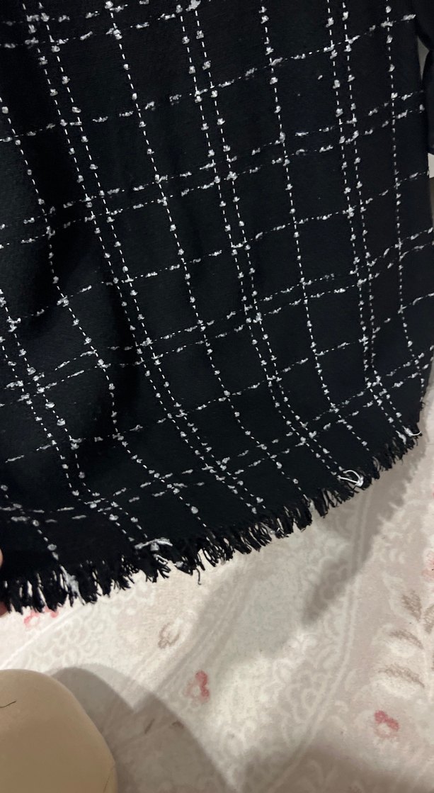 Siyah Kareli elbise - Görsel 4