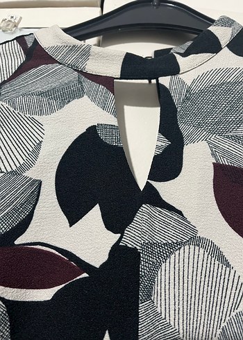 Desenli Gri Midi Elbise - Görsel 3