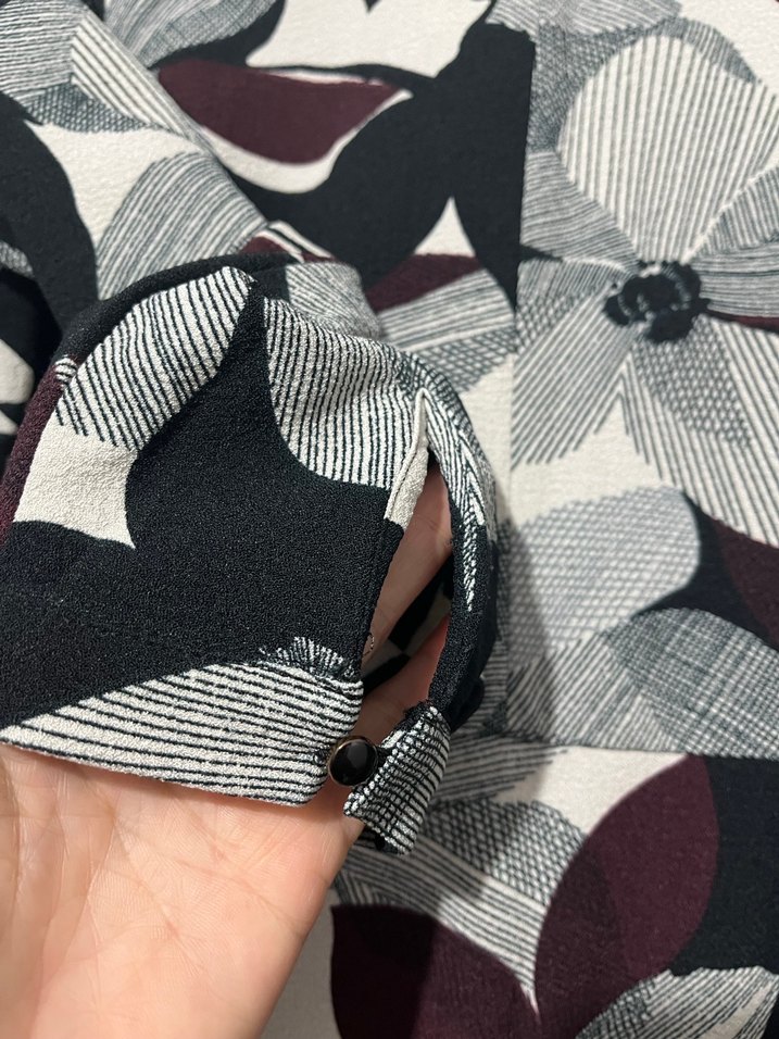 Desenli Gri Midi Elbise - Görsel 4