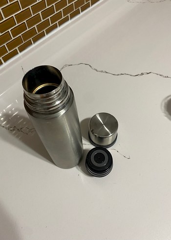 Gri Çelik Termos Matara - Görsel 3