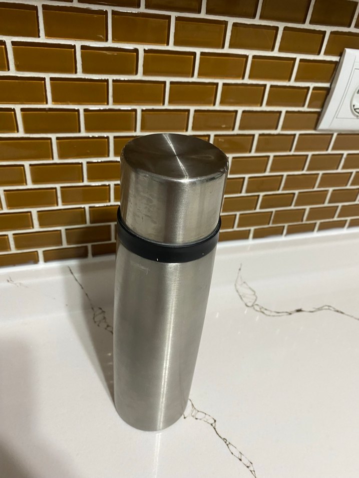 Gri Çelik Termos Matara - Görsel 2
