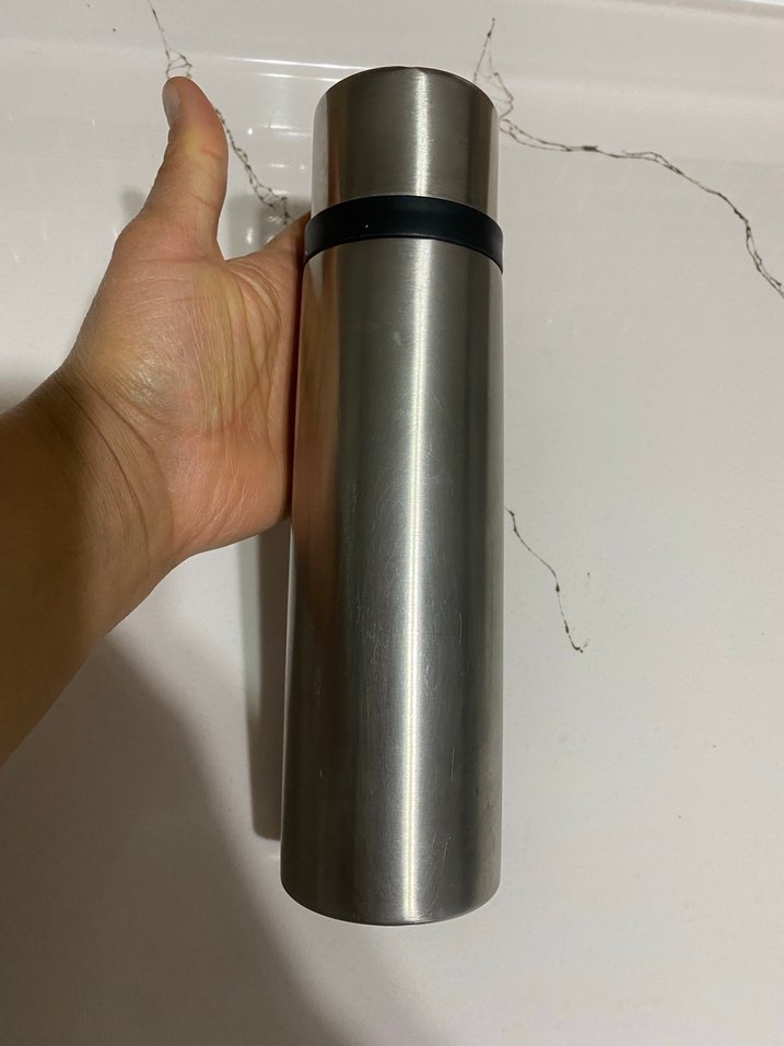 Gri Çelik Termos Matara - Görsel 5
