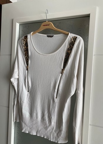 Leopar Desenli Askılı Beyaz Kadın Bluz - Görsel 5