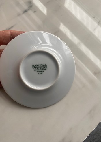 Bordo desenli porselen kahve fincanı tabağı - Görsel 3