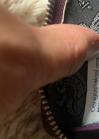 Mor Deri Kadın Cüzdanı Fermuarlı - Görsel 5