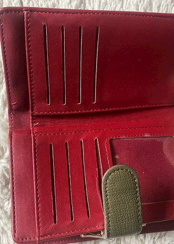 Kadın Deri Fermuarlı Haki Cüzdan - Görsel 5