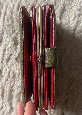 Kadın Deri Fermuarlı Haki Cüzdan - Görsel 2