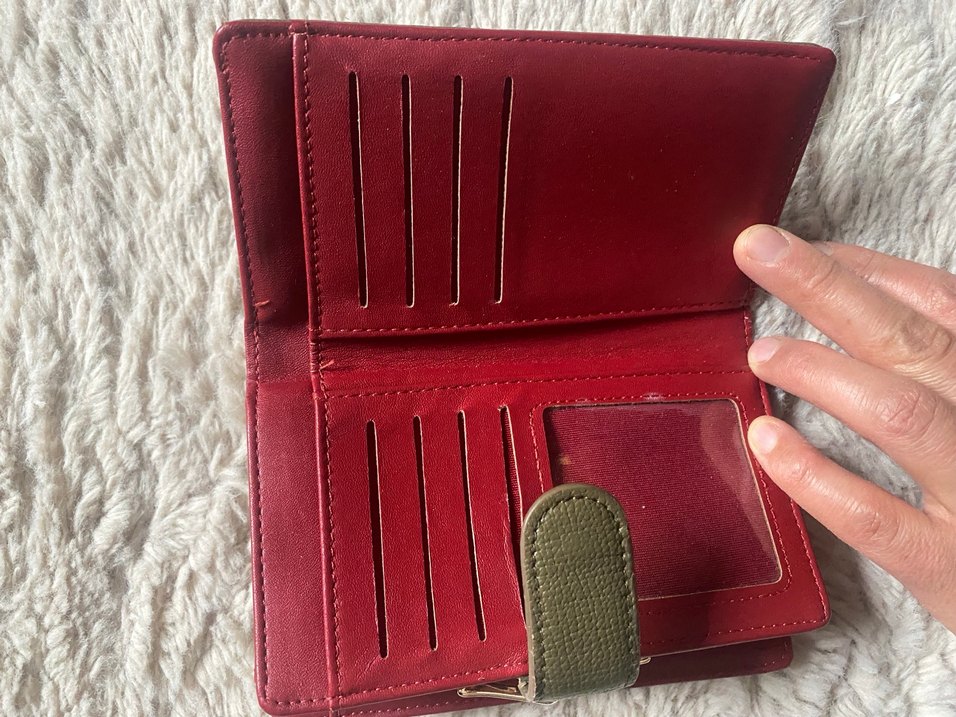 Kadın Deri Fermuarlı Haki Cüzdan - Görsel 5