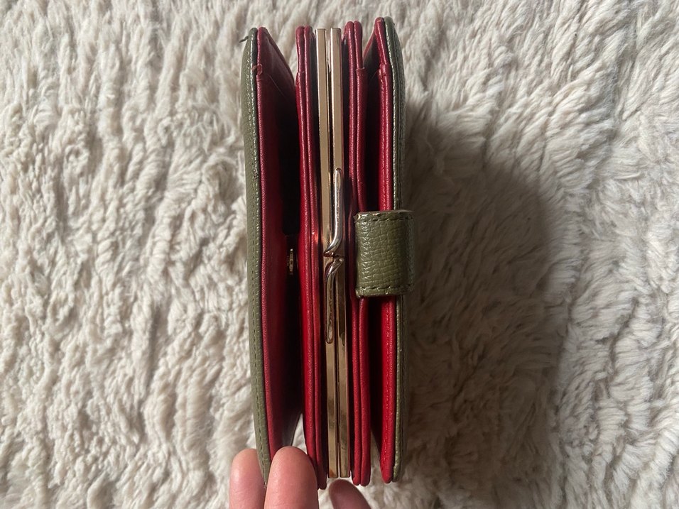 Kadın Deri Fermuarlı Haki Cüzdan - Görsel 2