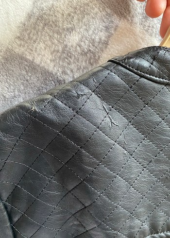 Kadın Siyah Deri Fermuarlı Ceket - Görsel 11