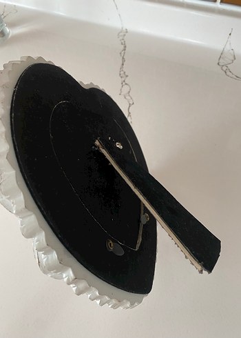 Çiçek Detaylı Beyaz Kalp resim çerçevesi - Görsel 3