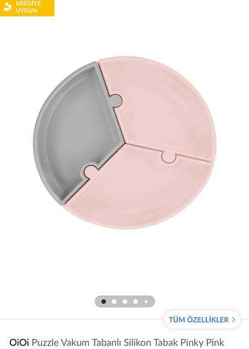 OiOi Puzzle Vakum Tabanlı Silikon Tabak - Pembe
