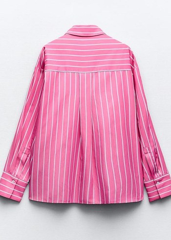 Zara Zara Çizgili Oversize Kadın Gömlek