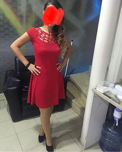 s Beden kırmızı Renk Elbise