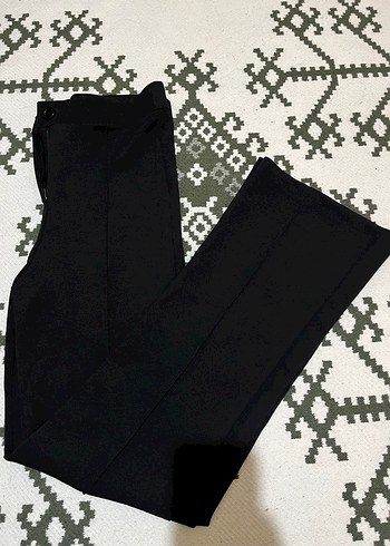 Siyah Midi Kumaş Kadın Pantolon