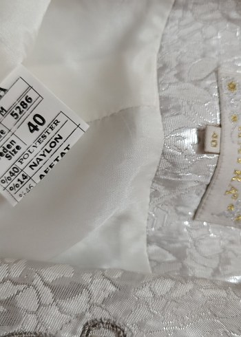 Nakışlı Beyaz Vintage Kadın Uzun Pardösü - Görsel 7