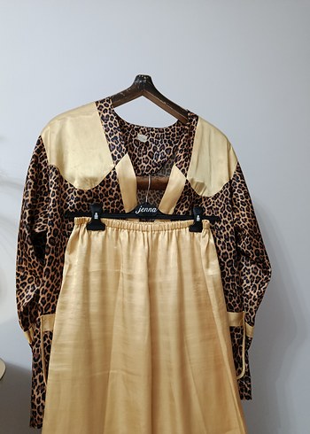 Leopar Desenli Uzun Kadın Sabahlık - Görsel 7
