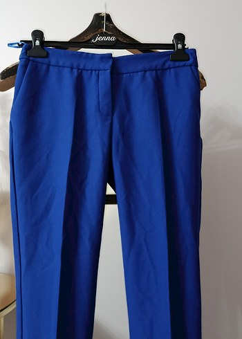 Mavi Kemerli Kadın Kumaş Pantolon - Görsel 8