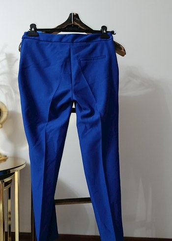 Mavi Kemerli Kadın Kumaş Pantolon - Görsel 4