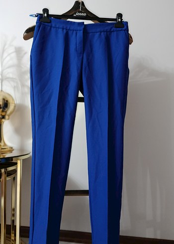 Mavi Kemerli Kadın Kumaş Pantolon - Görsel 7