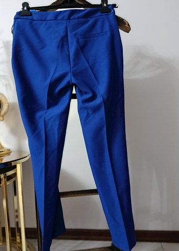 Mavi Kemerli Kadın Kumaş Pantolon - Görsel 9