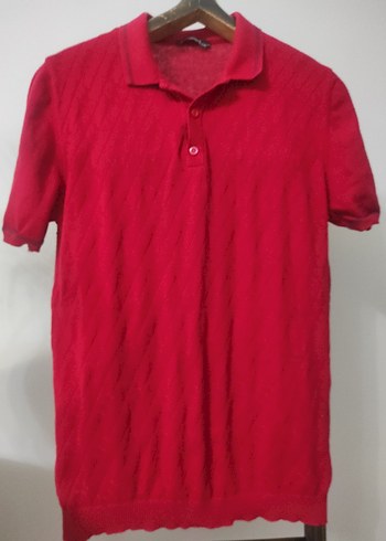 Erkek Kırmızı Kısa Kollu Polo Tişört - Görsel 2