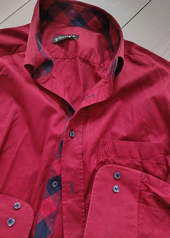 Bordo Düğmeli Erkek Gömlek - Görsel 6