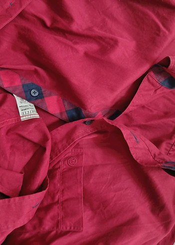 Bordo Düğmeli Erkek Gömlek - Görsel 8