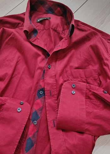 Bordo Düğmeli Erkek Gömlek - Görsel 3