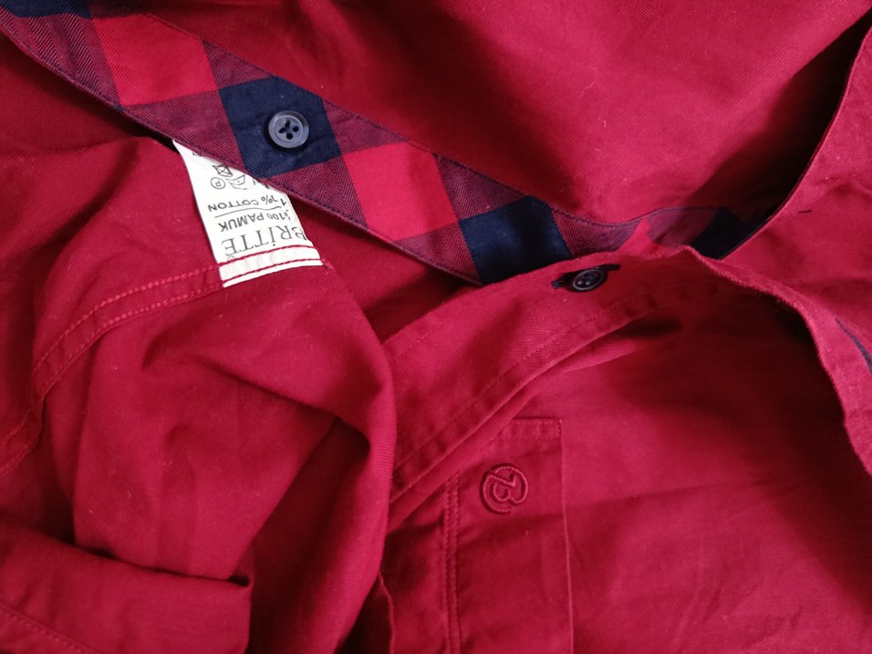 Bordo Düğmeli Erkek Gömlek - Görsel 5